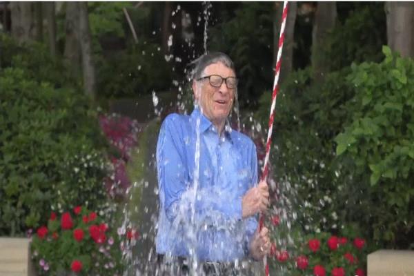 Bill Gates during ALS Ice Bucket Challenge 